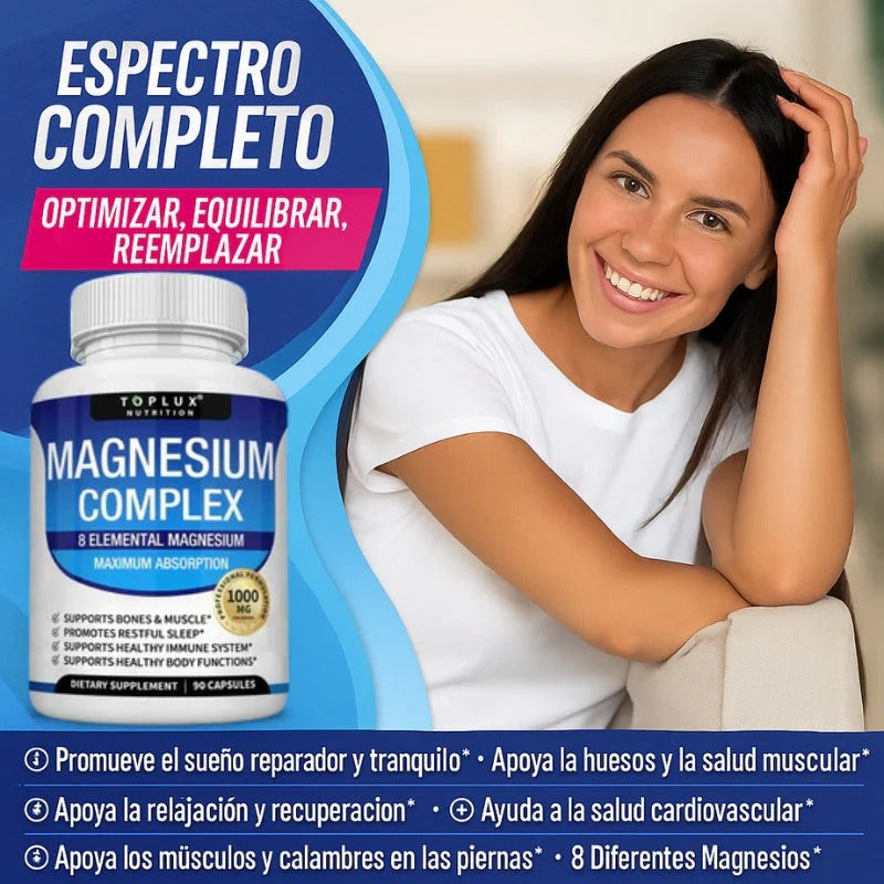 🌟 Magnesium Complex Toplux – Suplemento de Magnesio Multifuente para Bienestar Integral 🌟