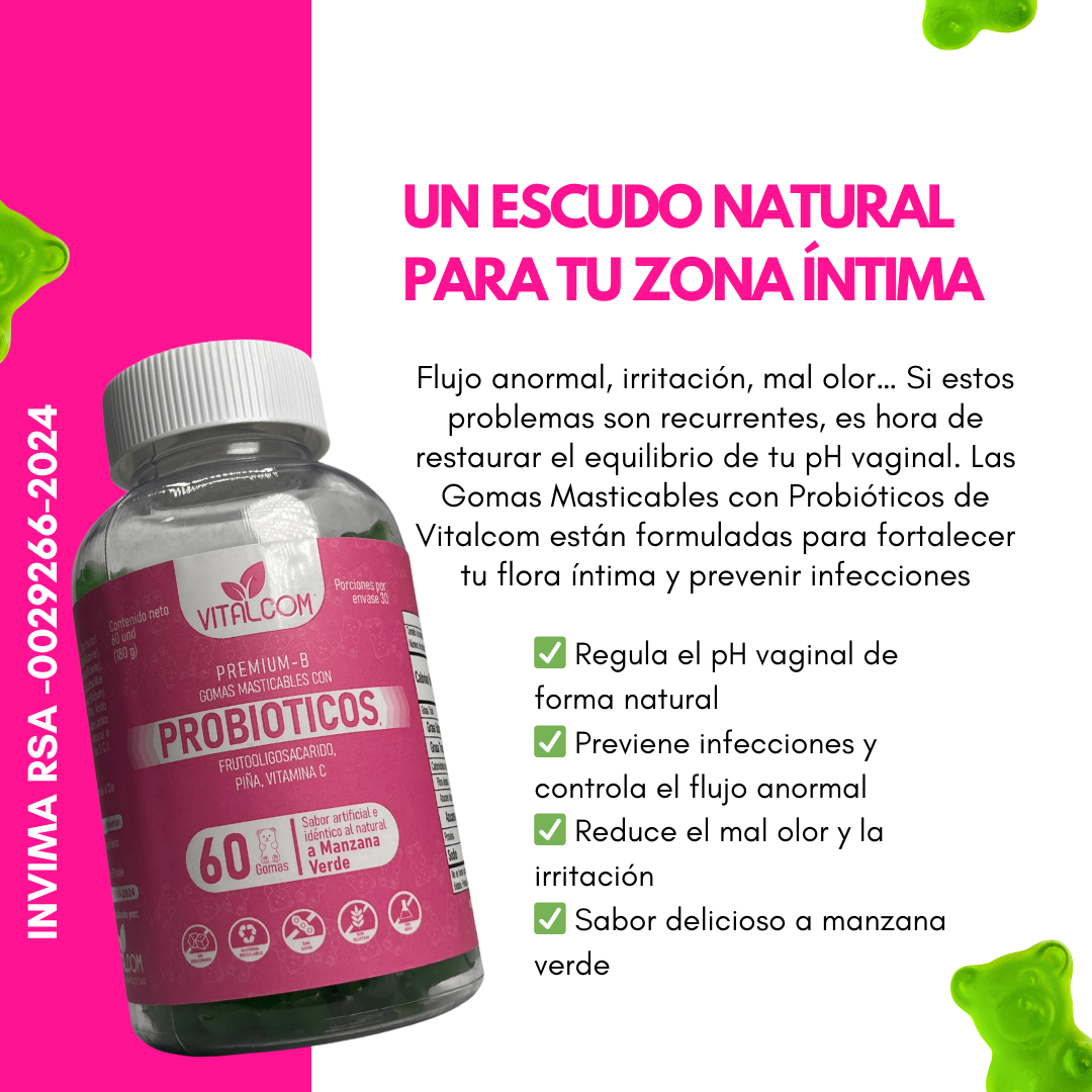 Gomas Mastigables con Probióticos - el equilibrio de tu PH vaginal