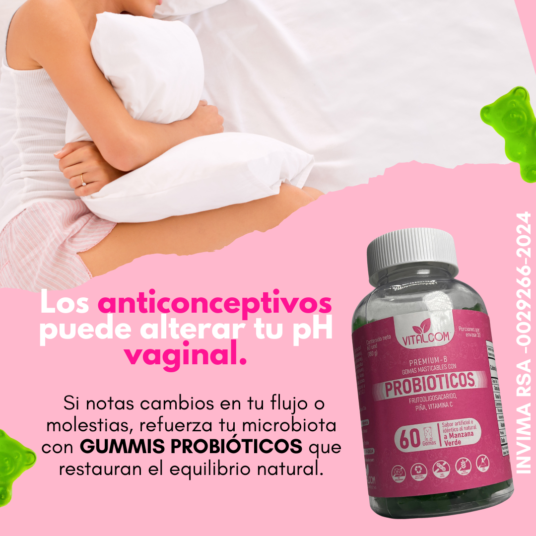 Gomas Mastigables con Probióticos - el equilibrio de tu PH vaginal