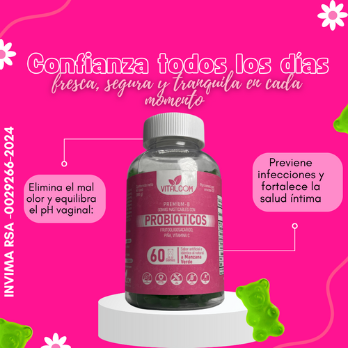 Gomas Mastigables con Probióticos - el equilibrio de tu PH vaginal
